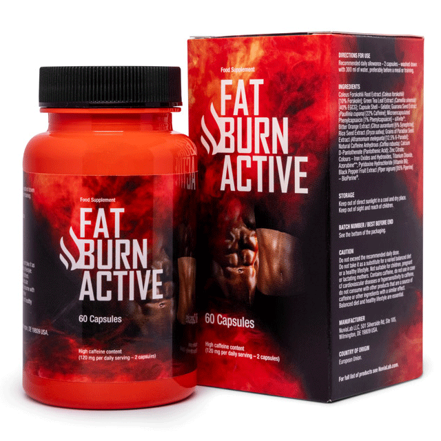 Fat Burn Active Bottle and Box Supplement