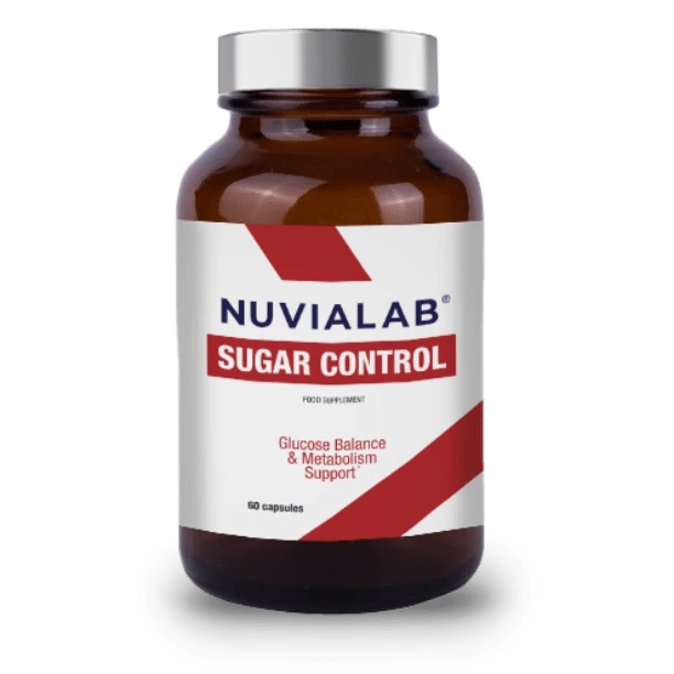 NuviaLab Sugar Control food supplement bottle - 60 capsules for glucose balance and metabolism support