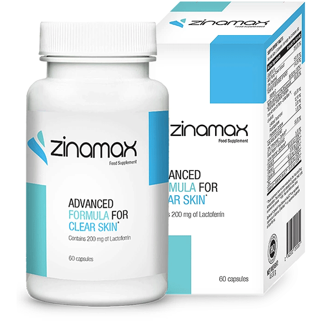 Zinamax Advanced Formula for Clear Skin Bottle and Box