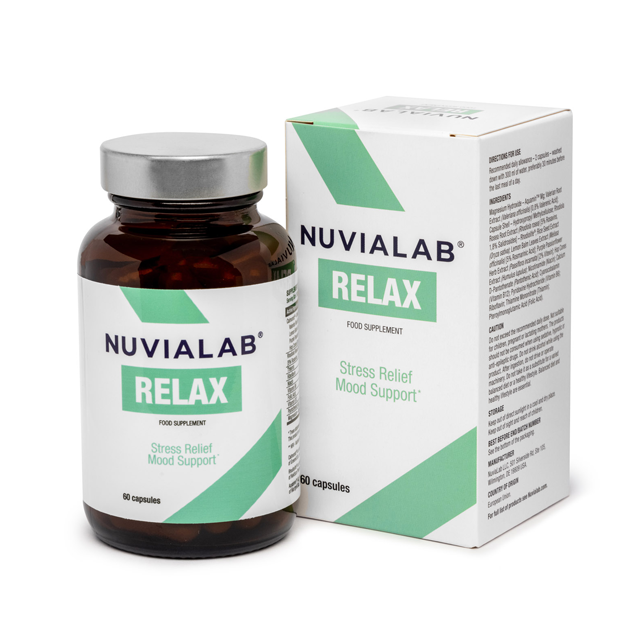 NuviaLab Relax Stress and Mood Support Supplement with Box